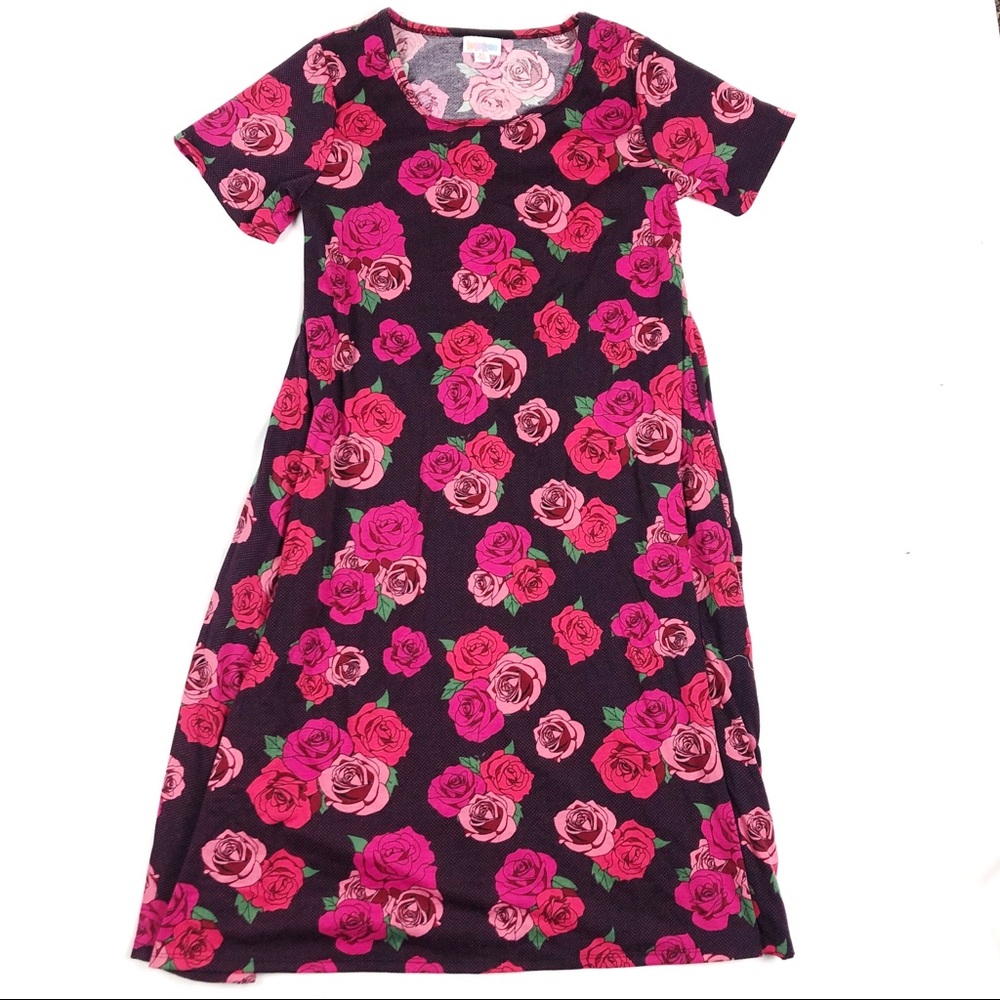 LulaRoe Floral Print Midi Dress with Pockets